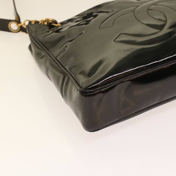 CHANEL Chain Shoulder Bag Patent leather Black CC Auth ar9959B - Picture 14 of 16